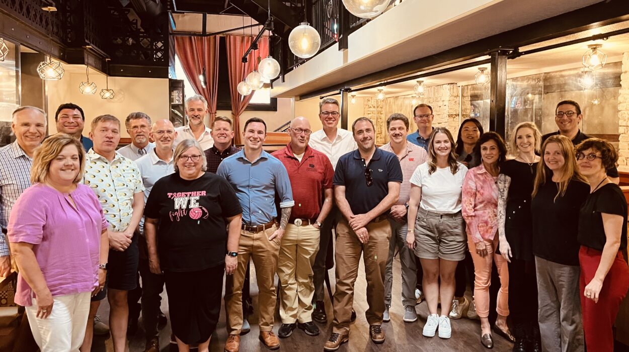 Group of attendees at the Leeds School of Business meeting